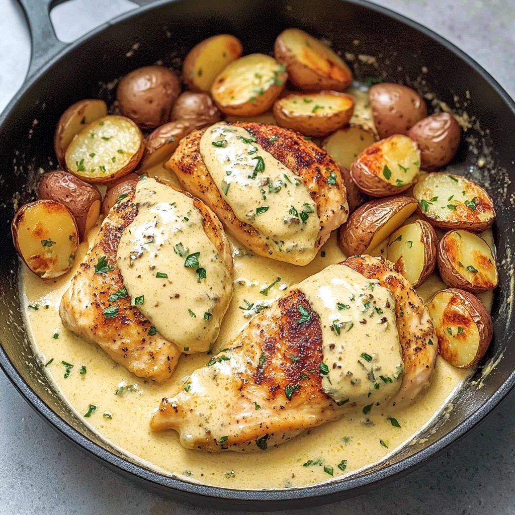 Chicken and Potatoes with Dijon Cream Sauce