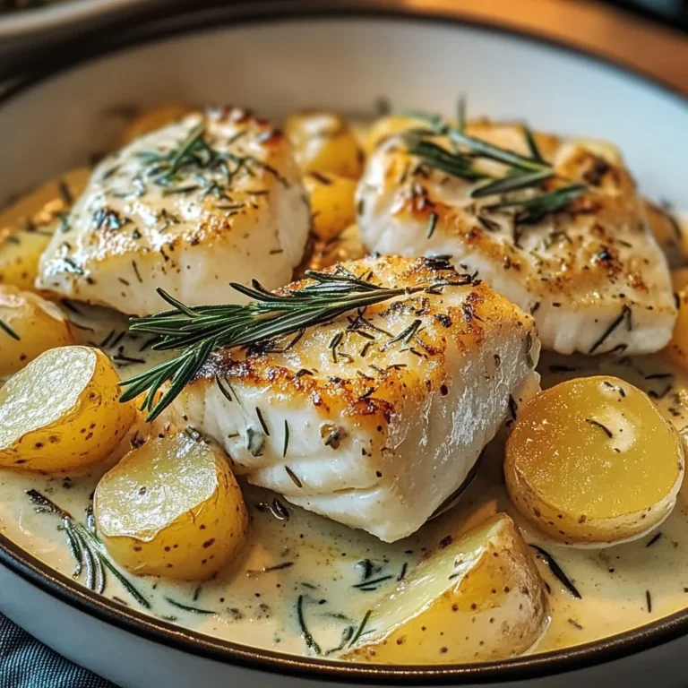 Cod & Potatoes in Rosemary Cream Sauce