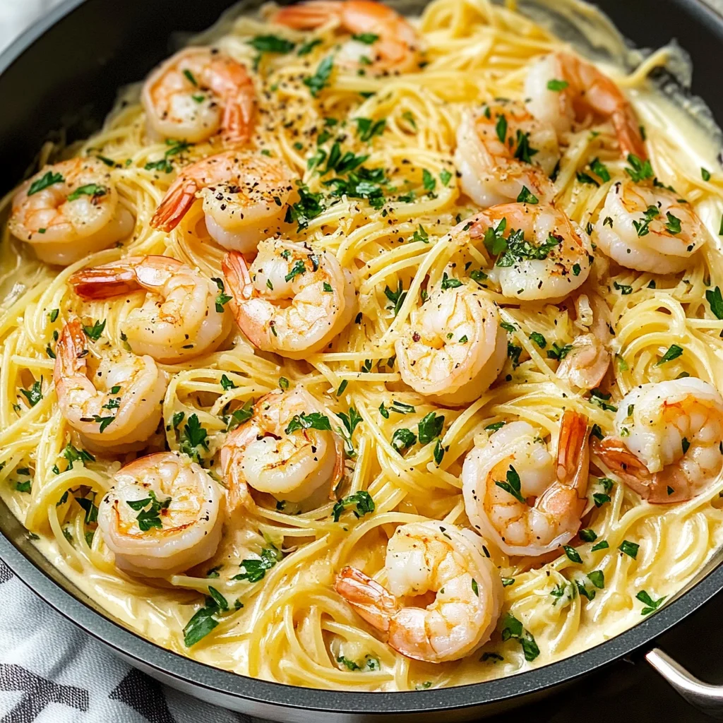 Creamy Angel Hair Pasta with Shrimp