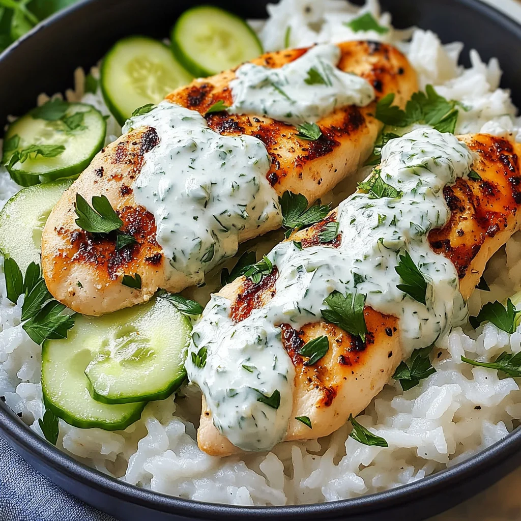 Dump-and-Bake Chicken Tzatziki with Rice Recipe