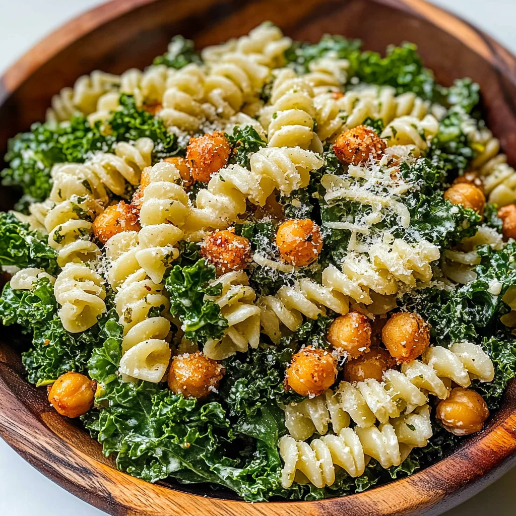 Kale Caesar Pasta Salad