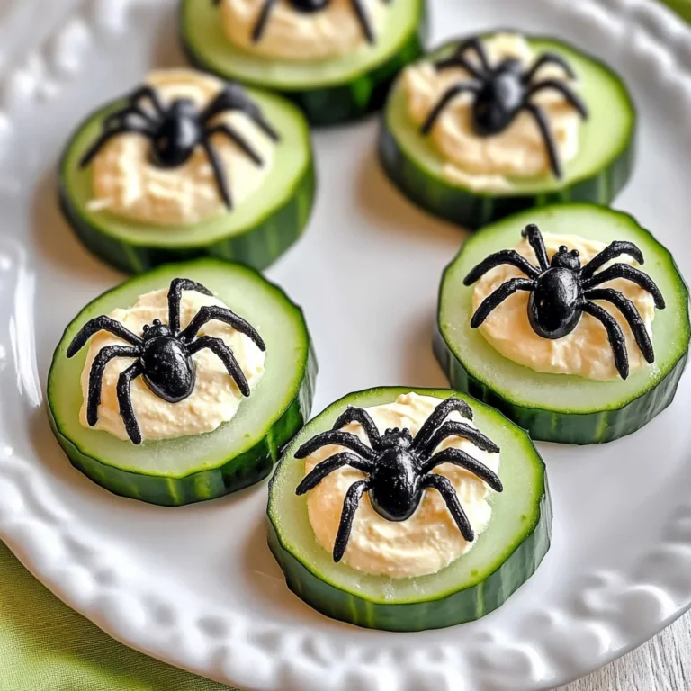 Keto Spider Cucumber Appetizer Bites