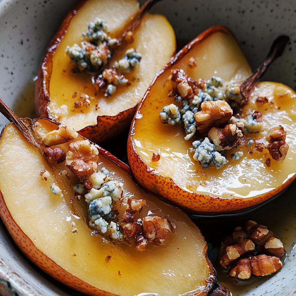 Roasted Pears with Blue Cheese, Walnuts and Honey Recipe