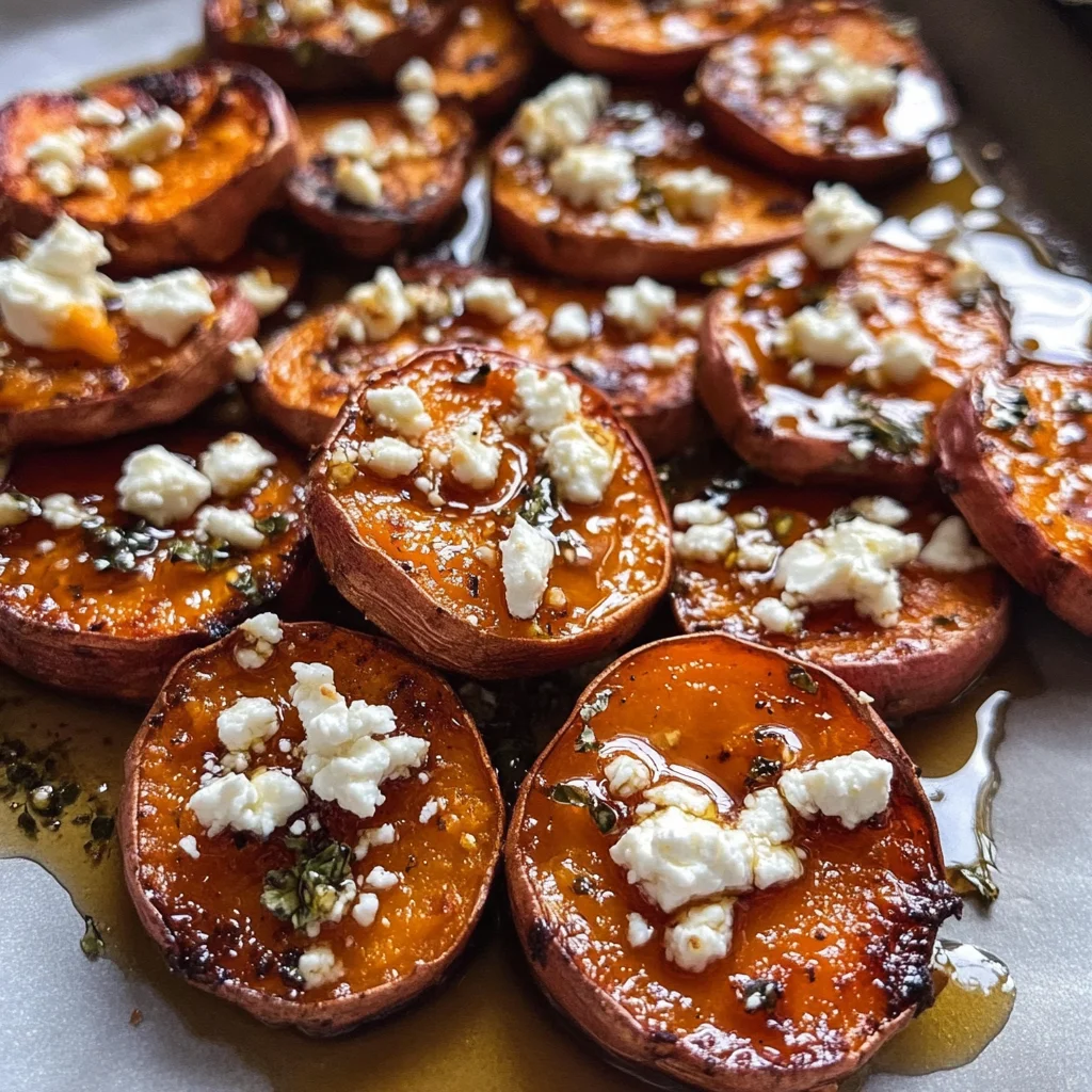Roasted Sweet Potato Rounds with Honey & Feta