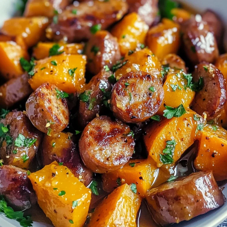 Sausage and Sweet Potatoes with Honey Garlic Sauce