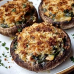 Spinach and Chicken Stuffed Mushrooms
