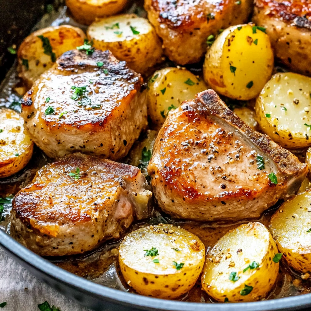 One-Pan Creamy Ranch beef Chops and Potatoes