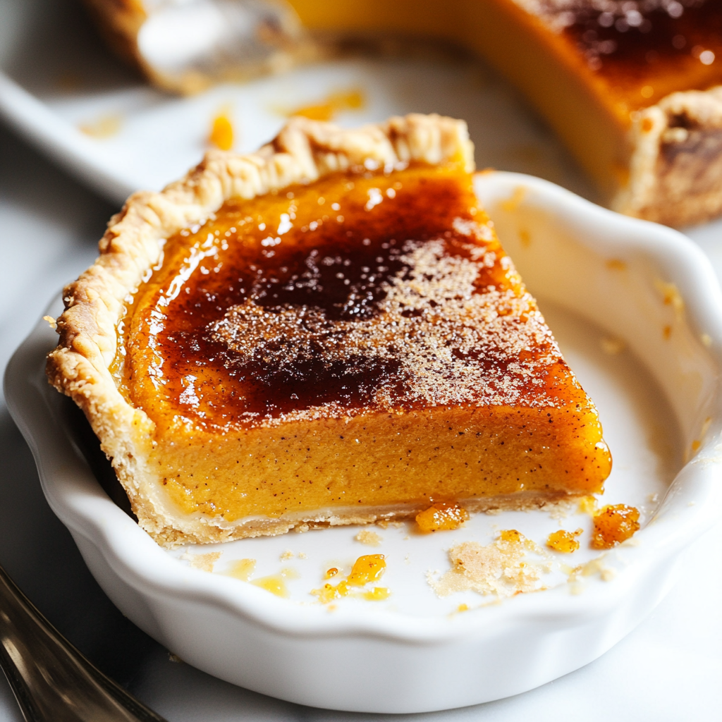 Tasty Pumpkin Pie Brulee with Bourbon Vanilla