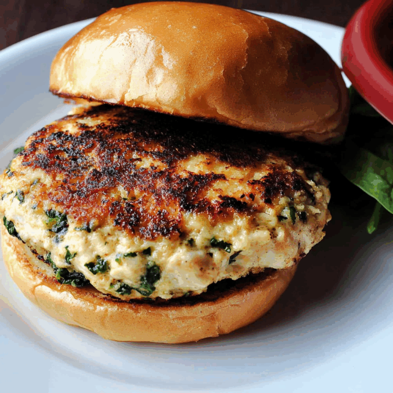 White Cheddar and Spinach Chicken Burgers